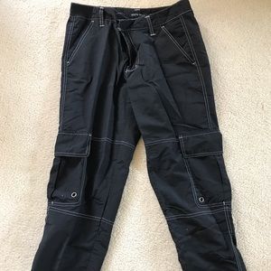 Black parachute pants